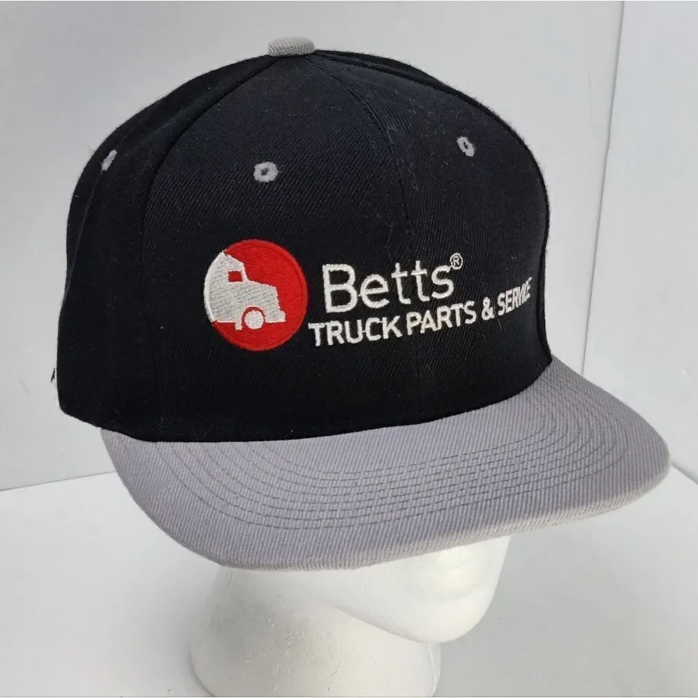 Trucker Baseball Cap Black & Gray Cotton Adjustable Truck Parts & Service